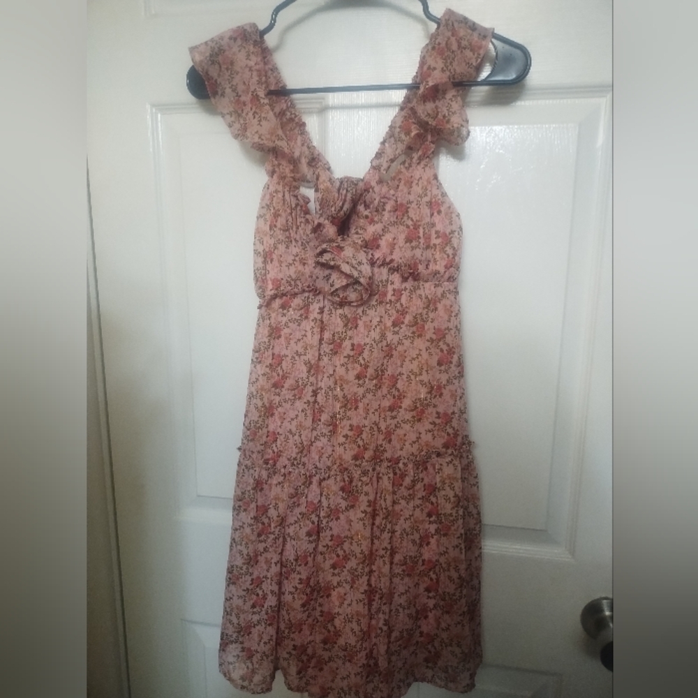 City Triangles Floral Ruffle Mini Dress
